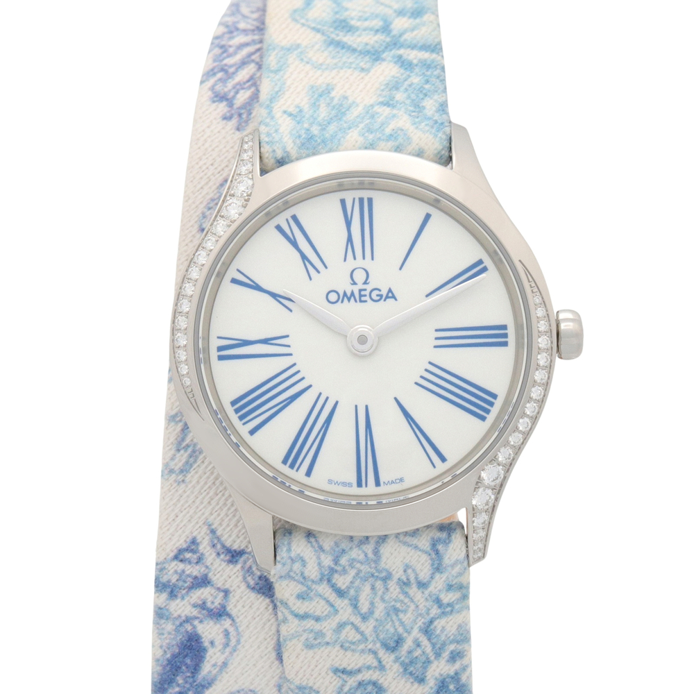 Omega De Ville Mini Tresor Watch, Stainless Steel, Leather Strap, Women's, Wh...